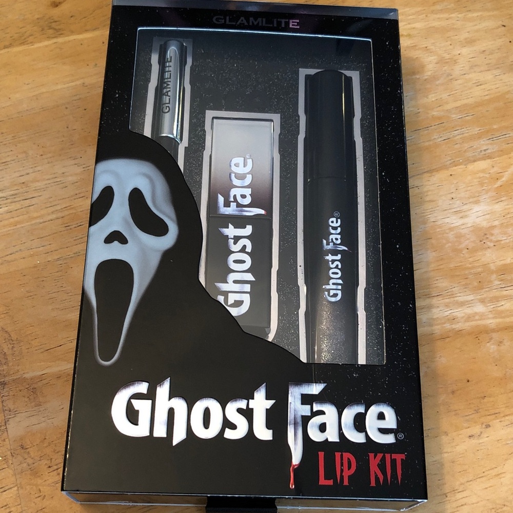 Glamlite x Ghost Face 3PC Lip Kit Liner, Lipstick & Gloss Full Size NIB
